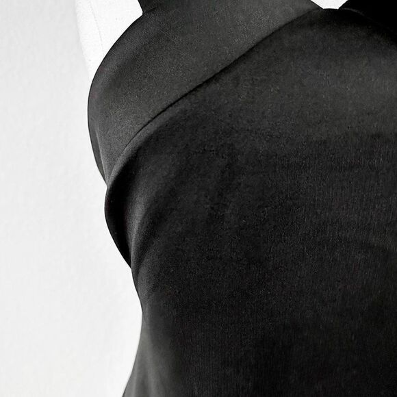 Jennifer Lopez Black Halter Cocktail Formal Knit Knee Length Dress Size 6/M - Picture 6 of 6